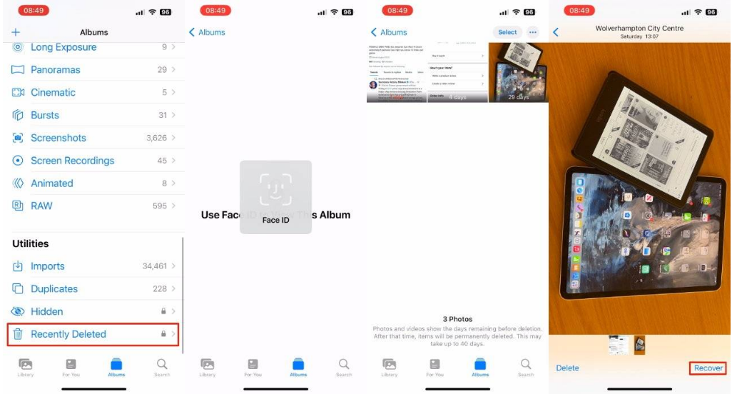 库车苹果14维修分享 iPhone14 上恢复已删除的照片 