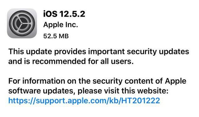 库车苹果手机维修分享iOS12.5.2发布，建议所有老苹果用户安装 